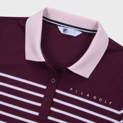 Fila Golf Pique Stripe Női T-shirt Szilva | HU-25096
